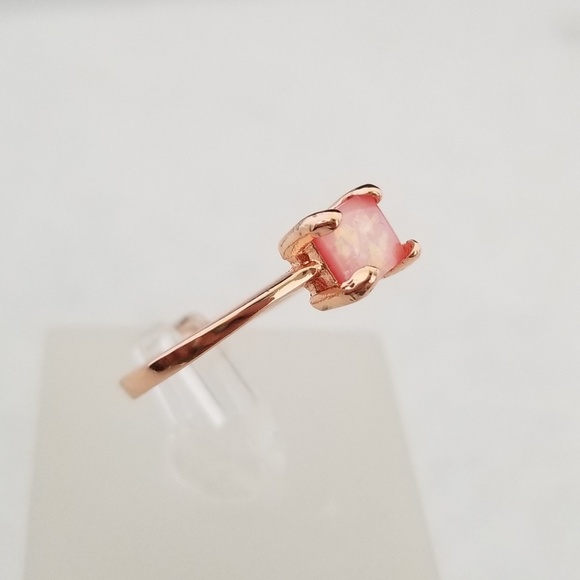 Delicate Rose Gold & Pink Opal Ring - Picture 2 of 8